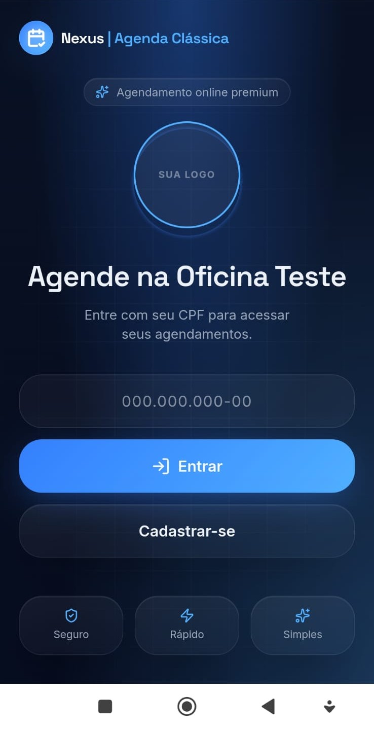 Tela Inicial Agenda Nexus