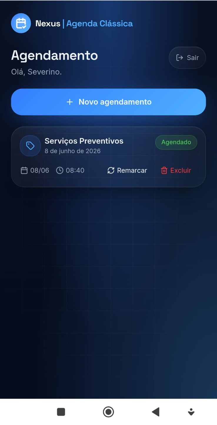 Tela de Remarcar Agendamento